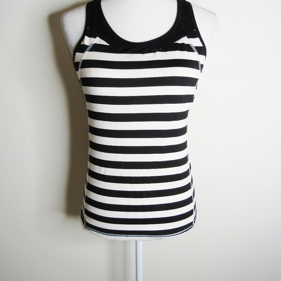 ATHLETA STRIPE CHASE Black & White Tank SZ M - Picture 7 of 9